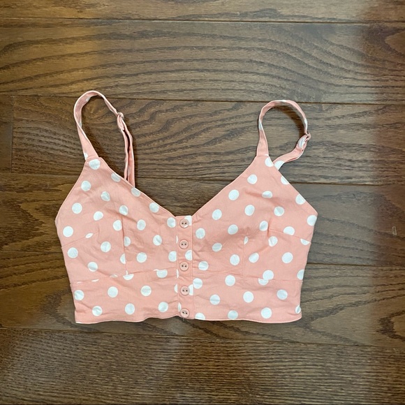 Forever 21 | Tops | Forever 2 Pink Polka Dot Cropped Top | Poshmark